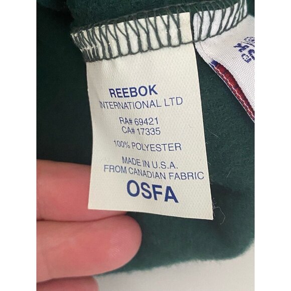 Vintage Reebok OSFA Cuffless Green Unisex Hat Beanie One Size Gold Logo EUC - Picture 8 of 16